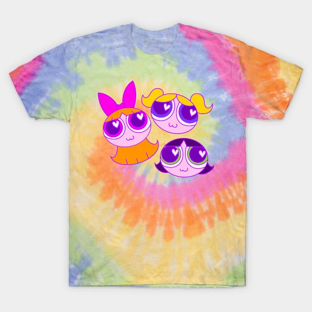 Powerpuff Girls Heart Eyes T-Shirt by The Violet Monocle